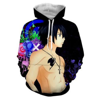 Pull capuche 3D inspiration Fairy Tail Grey art