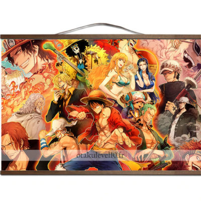Poster One Piece les amis du roi, canevas et bois ( 30×45 cm )