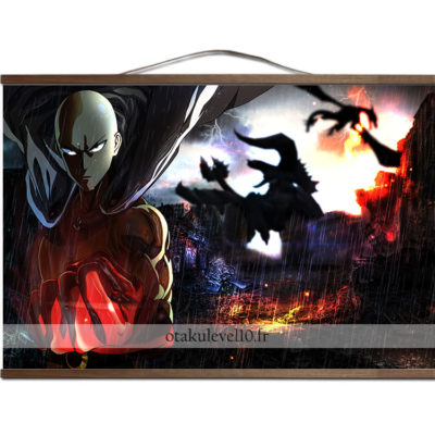 Poster One Punch Man Hell, canevas et bois ( 30×45 cm )
