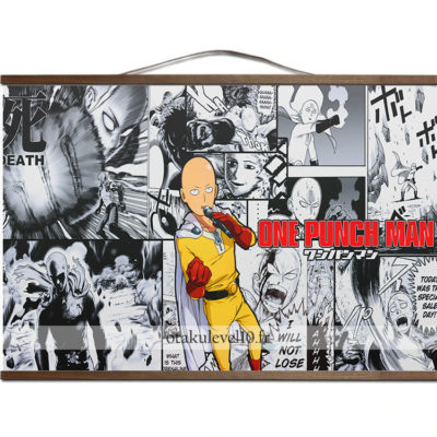 Poster One Punch Man Saitama Manga, canevas et bois ( 30×45 cm )