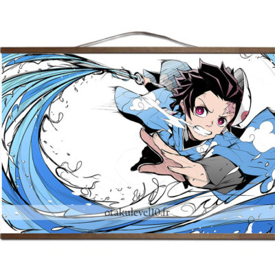 Poster Kimetsu no Yaiba la vague de Tanjirou, canevas et bois ( jusqu’à 75×115 cm )