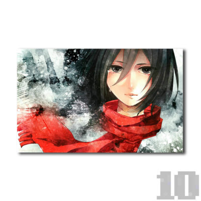 Poster attaque des titans pleurs de Mikasa, papier de soie