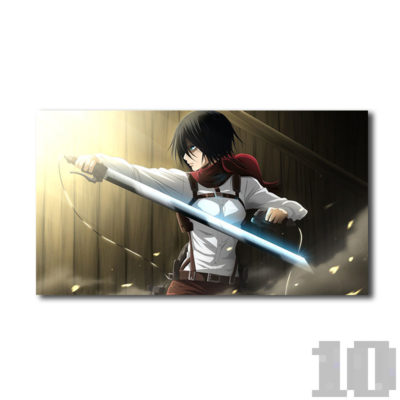 Poster attaque des titans Mikasa armée, papier de soie