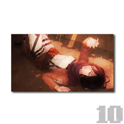 Poster attaque des titans Mikasa sommeil, papier de soie