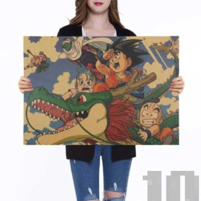10 affiches Dragon Ball papier kraft